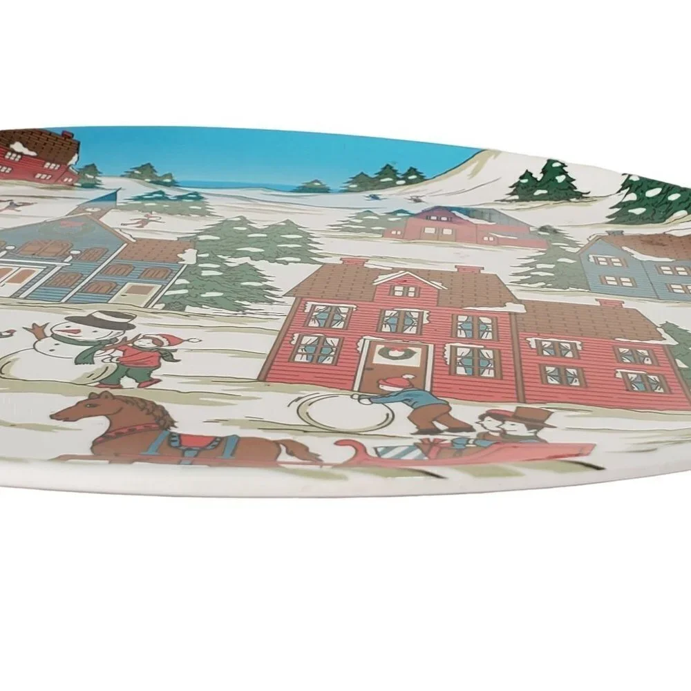 Taipro Melamine Christmas Serving Plate Platter 14.5 Inch Diameter Centerpiece
